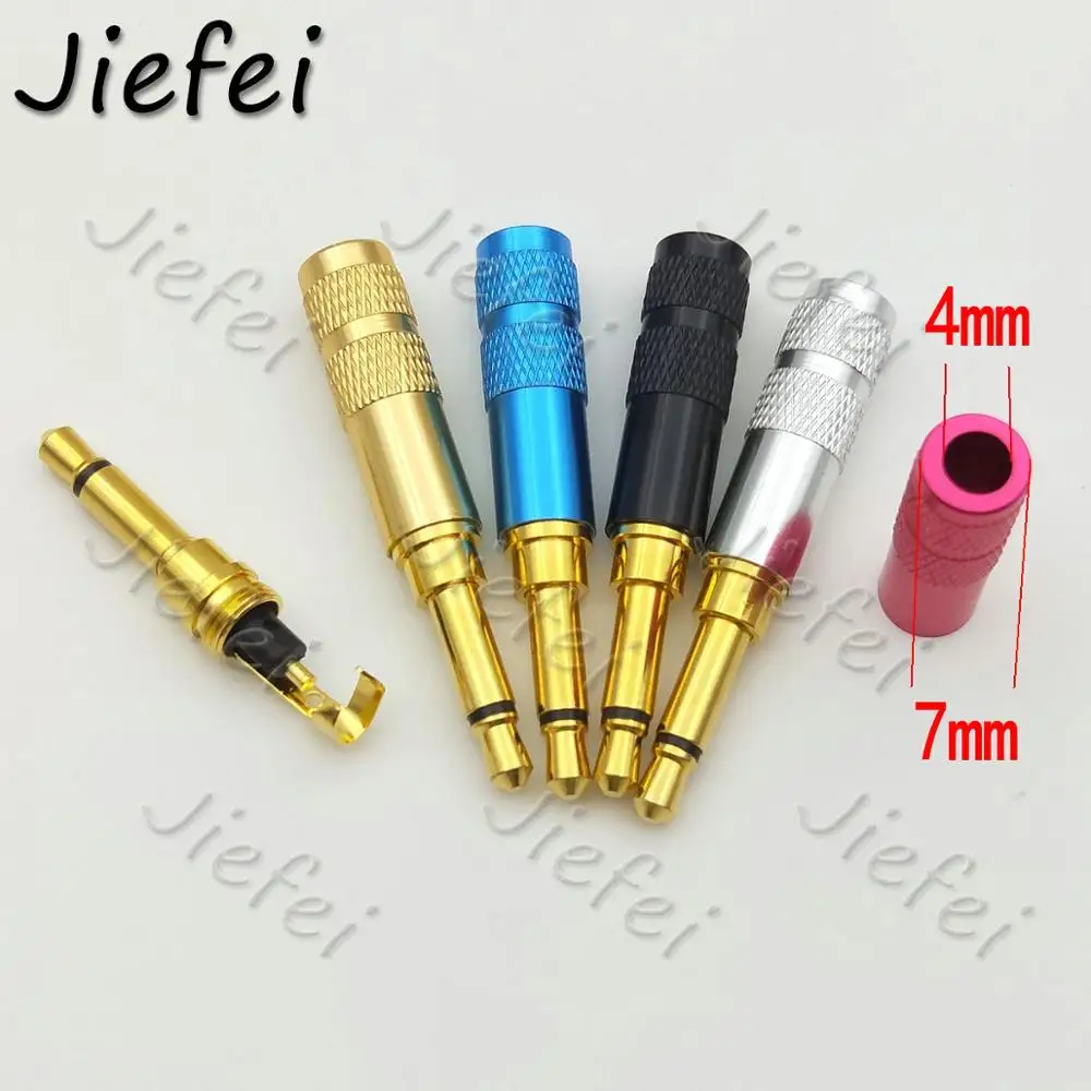 10pcs Aluminum Shell Copper Plug Jack 3.5mm mono with Clip Male Plug for Earphone DIY Repair Soldering Connector