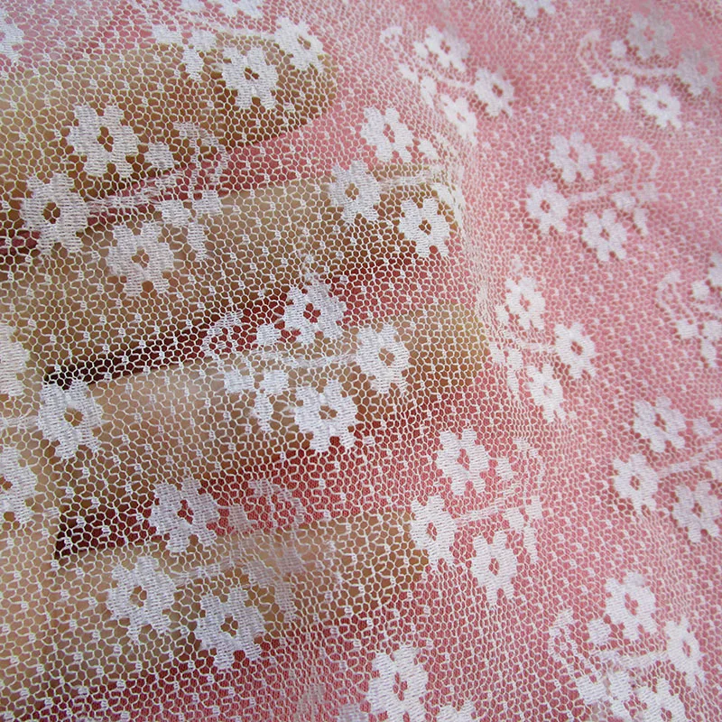 French Flowers White Wedding Dress Lace Fabric, African, High Quality, Transparent Veil, Tulle Mesh, Sewing Curtain Adornment