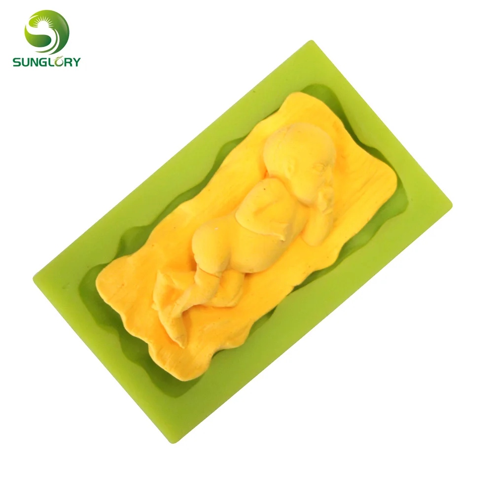 Sleeping Baby Shaped Silicone Mold 3D Non-stick Infant Fondant Silicone Cake Mold For Baking Paste Americana Cake Tools Kitchen