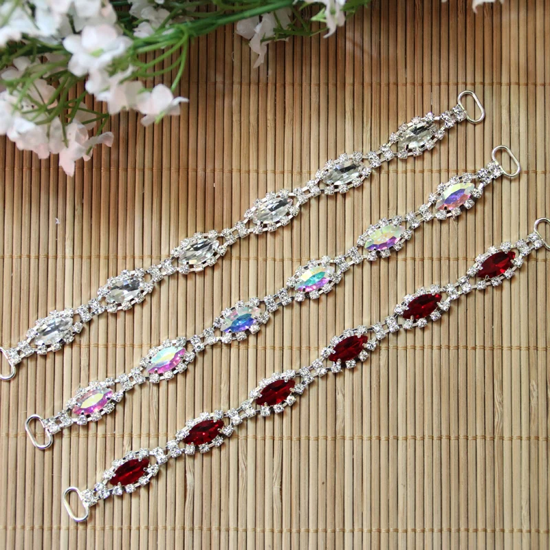 Free Shipping 30 pcs/lot 7.4'' Rhinestone Connector For Swimming Wear Bikini Connector Headband Connector Shoe Buckle RC120701