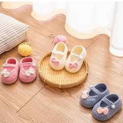 QYFLYXUEQYFLYXUE-Chaussures tricotées au crochet faites à la main, sandales de jardin en laine, chaussures pour nouveau-né, cadeaux pour bébé