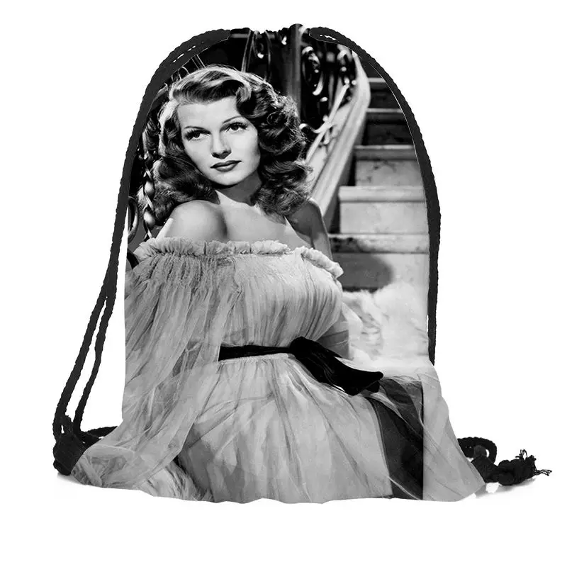 Rita Hayworth Printing Drawstring Backpack Travel Beach School Bags Large Capacity Customize your images