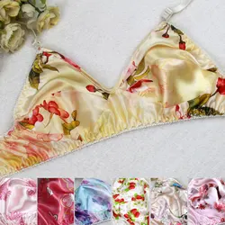 100% Mulberry silk bra Wireless Ultrathin bra double faced silk  bra underwear