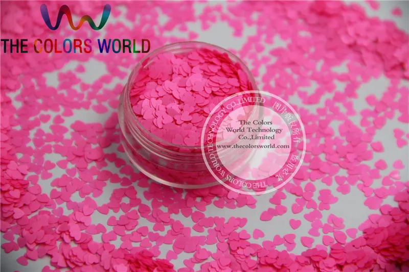 Solvent resistant - Neon Shocking  Pink Color heart-shaped Glitter Spangles for Nail Polish and Other DIY decoration