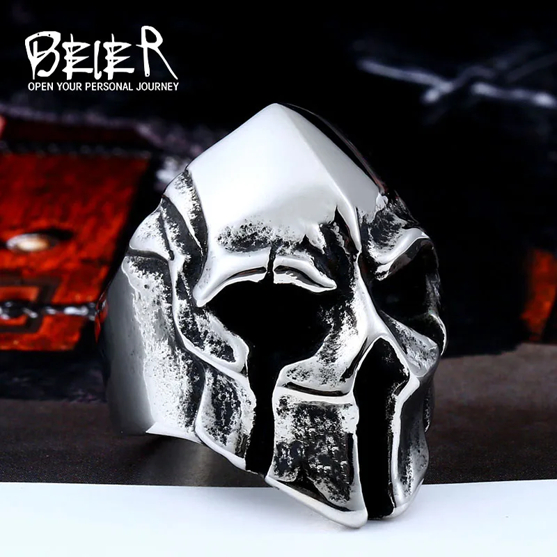 Beier new store 316L Stainless Steel  high quality Drop Ship A variety of Skull Big Punk Biker Ring fashion jewelry LLBR8-414R