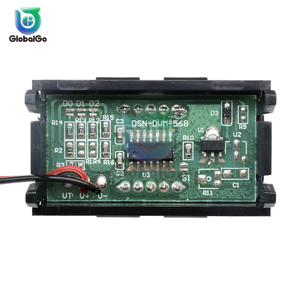 0.56นิ้วดิจิตอลโวลต์มิเตอร์2สาย3สายDC4.5V To30V 0.56 "จอแสดงผลLEDแรงดันไฟฟ้าสำหรับ6V 12Vรถจักรยานยนต์รถ