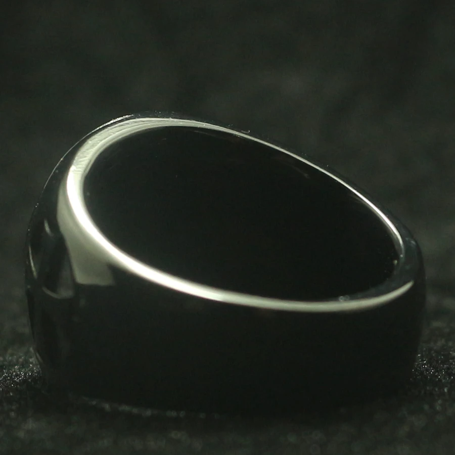 Mens Boys 316L Stainless Steel Cool Biker Classic Black Cross Ring