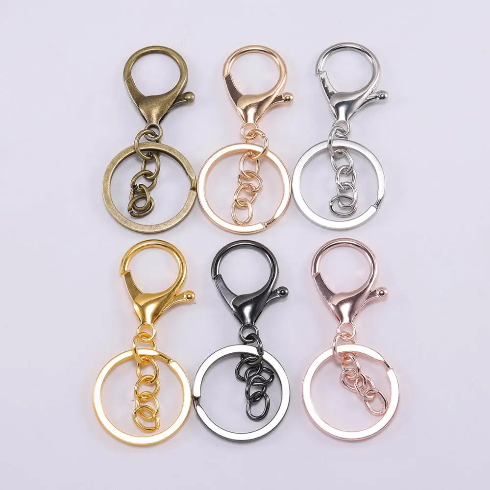 5pcs/Lot Key Ring 30mm Keychain 70mm Lobster Clasp Key Snap Hooks Keyrings DIY Jewelry Making Finding DIY Key Chains Accessories