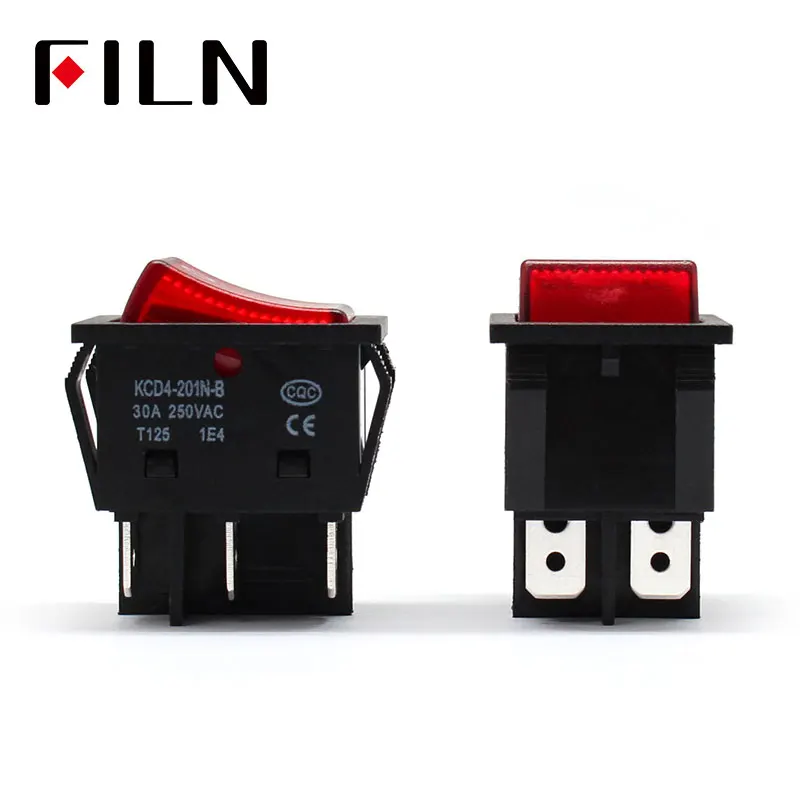 on off on on 30A/250V 16A/250V heavy duty 4 pin t85 rocker switch with light 12V 24V 110V 220V 380V