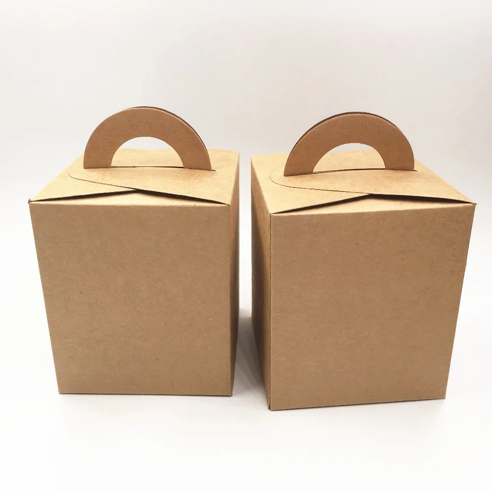 12pcs 9.5x9.5x11cm Retro Cowhide Packaging Box Tea-leaf Box Chocolates Gift Box Hand-held Candy/ Nut Gifts Paper Box