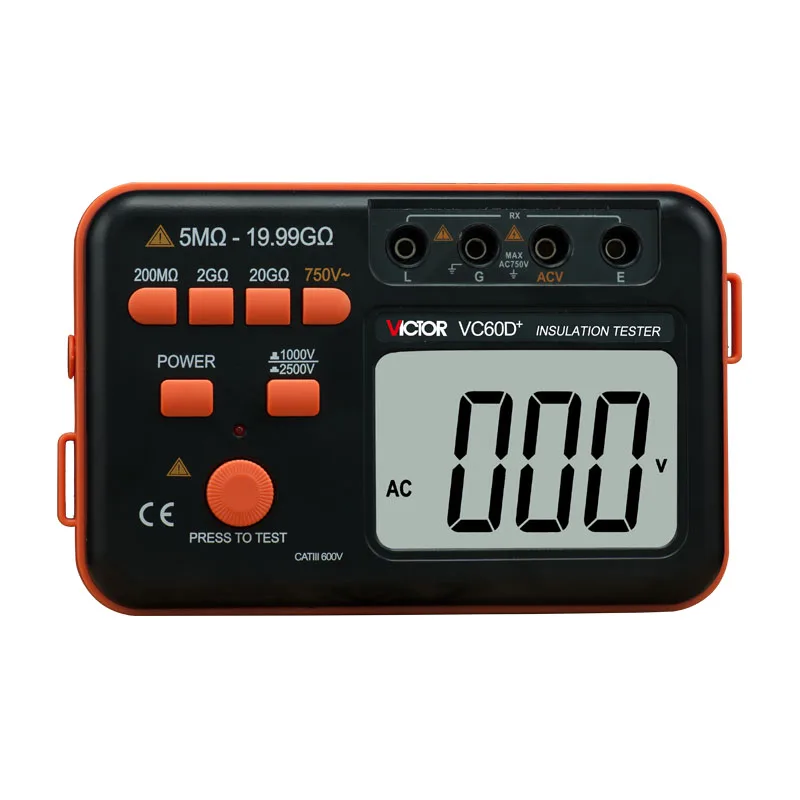 

VICTOR VC60D+ Digital Insulation Tester 1000V 2500V Meg Ohm Resistance Meter Tester Multimeter