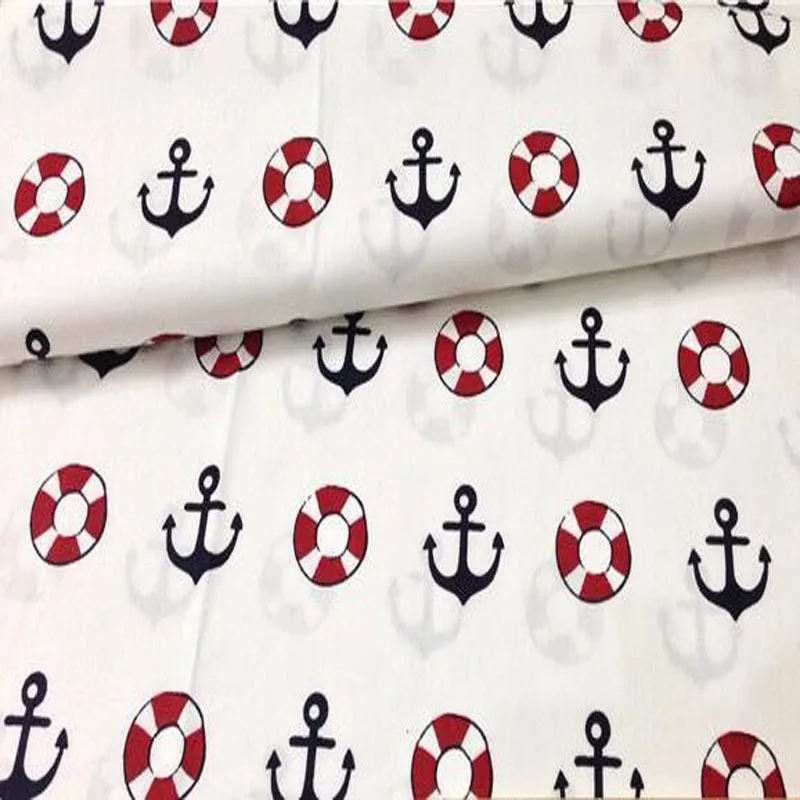 ZY 2pcs anchor series 40cmx50cm Cotton Fabric Sewing fabrics for patchwork cheap tecidos para roupa quilting tissue tecido tida