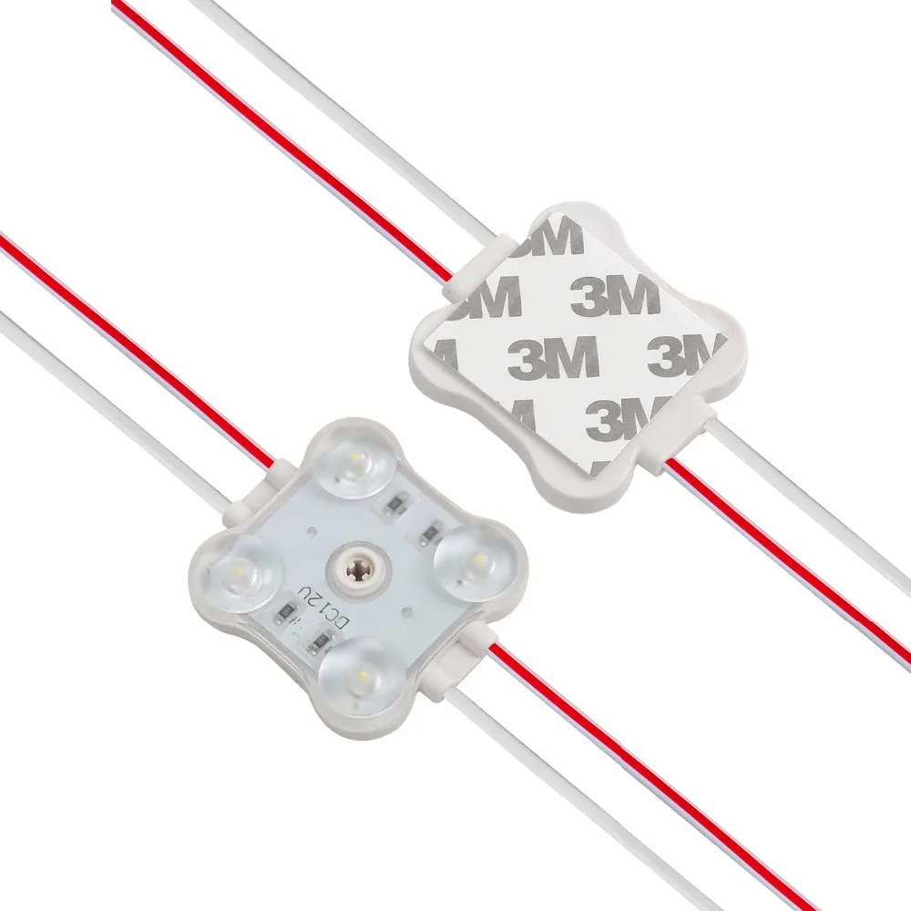 40pcs 4 LEDs 180 Deg Back Light 2.4W UL Listed LED Injection PVC  DC12V White 2835  Waterproof  Light for Letter Sign Letter