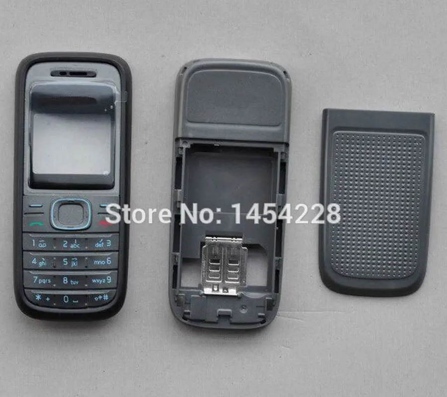 Full Housing Case Cover Facing Frame + Middle + Back Cover + Keypad For Nokia 1208 Cell Phone Part