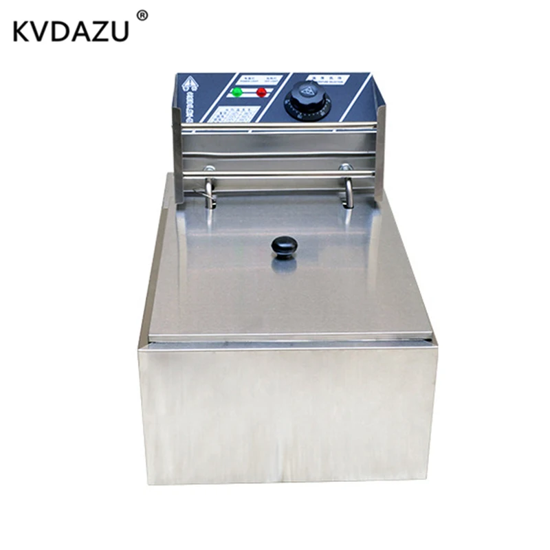 التجارية اسطوانة واحدة الدبابات مقلاة كهربائية عميقة جهاز قلي أصابع البطاطس فرن وعاء الغذاء آلة القلي المقلية الدجاج الصف