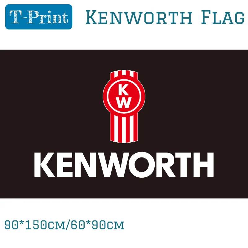 Polyster 90*150cm 60*90cm Kenworth Trucks Flag For Cars Trucks Hybrids & Crossovers 3*5FT Banner