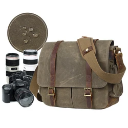 LXH Waterproof Canvas Camera Shoulder Bag Multi-functional DSLR Bag handbag For Nikon Canon Sony Fuji DSLR Vintage Camera Bag