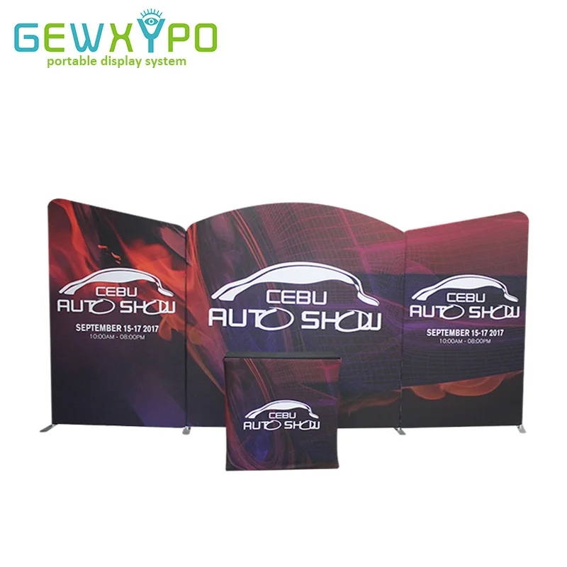 

20ftX10ft Expo Booth Portable Pop Up Tension Fabric Advertising Backdrop Display Banner Wall With One Podium Hard Case