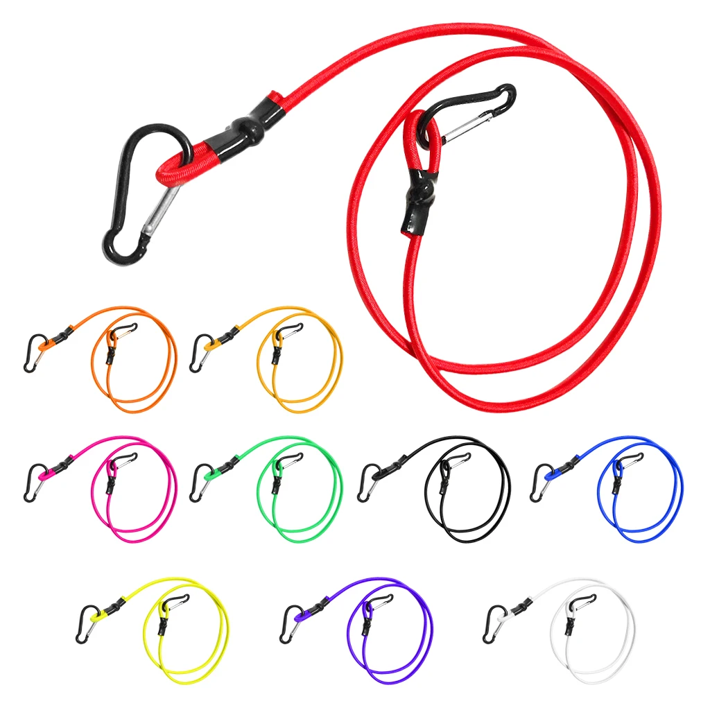 3ft Elastic Kayak Canoe Tow Leash Tow Line Secure Lanyard With 2 Carabiners Kayak Safety Lanyard Kayak Accessories