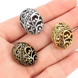 10pcs Tibetan Silver/Bronze/Gold Color Oval Spacer Beads for DIY Alloy Charms Bracelets Accessories Jewelry Making 22*17mm