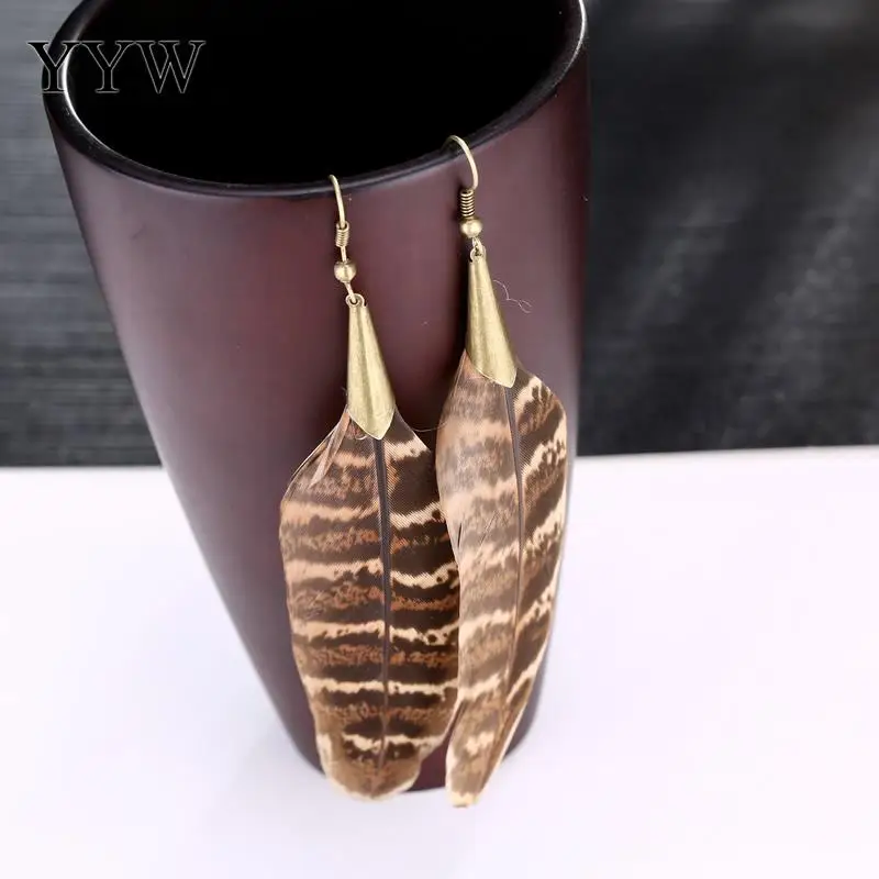 Wholesale Long Tassel Ethnic Style Fashion Statement Earring bohemian Feather Earrings Wedding Accessories 2021 New Arrival