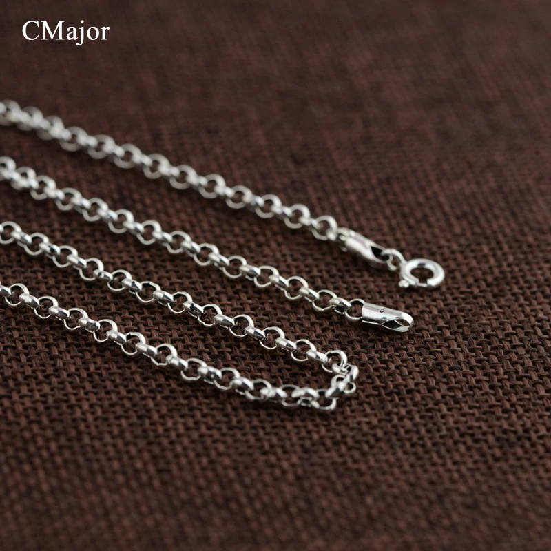 

CMajor Pure Silver Cable Chain Necklaces Vintage Minimalist Necklaces