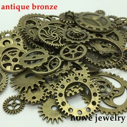 Mixed  100g  steampunk gears and cogs clock hands  Charm  Antique bronze   Fit Bracelets Necklace DIY Metal Jewelry Making