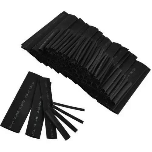 127Pcs 80mm Polyolefin Heat Shrink Tube Black Glue Weatherproof Heat Shrink Sleeving Tubing Assortment Kit