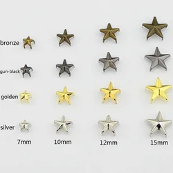 Remaches de cuero para ropa, tachuelas de alta calidad, 5 garras, estrellas, pentagrama, accesorios de bricolaje, 4 colores