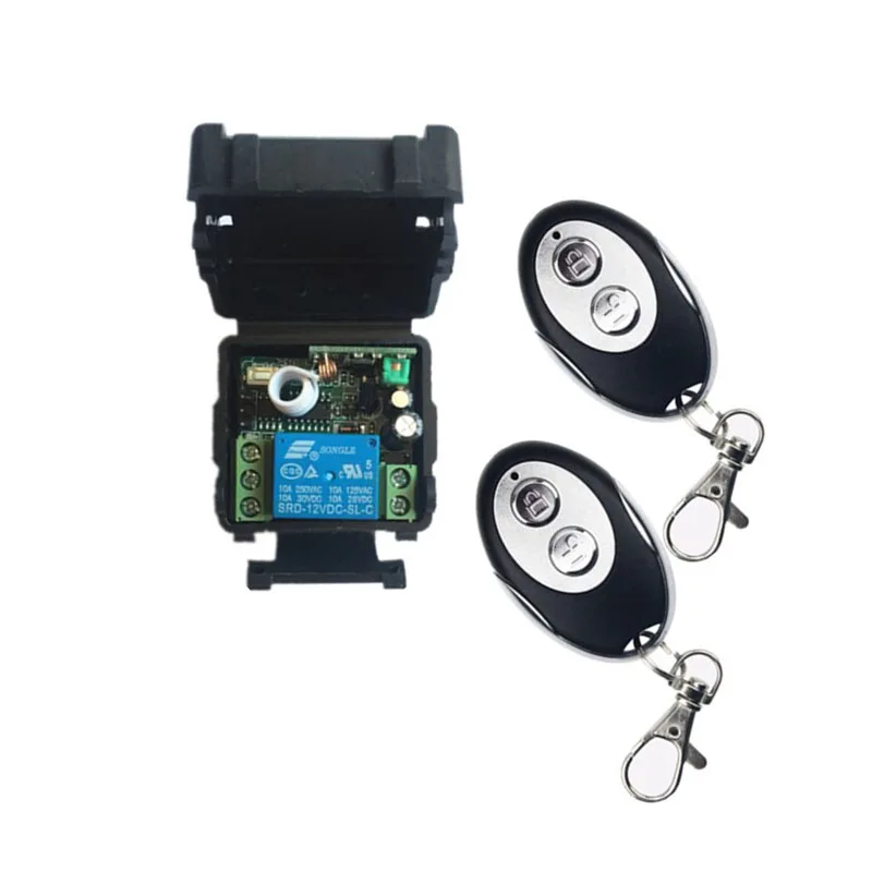 DC12V 1CH 10A Receiver + ellipse shape Transmitter RF Wireless Remote Switch Momenrary Toggle Latched Adjustable