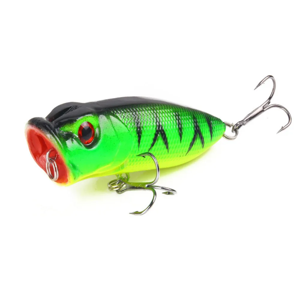 1Pcs 6.5 cm 11.8g Top Water Fishing Lures 3D Eyes Hard Popper Lure Crankbait Bass Wobblers With 6# Hooks Fishing Tackle