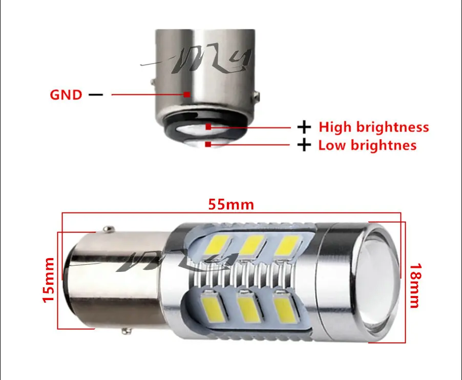 1157 12 5630 SMD BAY15D led High Power lamp 21/5w led car bulbs brake Lights Source parking 12V White Red Yellow