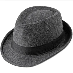 HT2202 Fedoras Winter Autumn Women Men Wool Fedora Hat Top Jazz Hat Fashion Solid Plain Trilby Hats with Band Retro Derby Hats