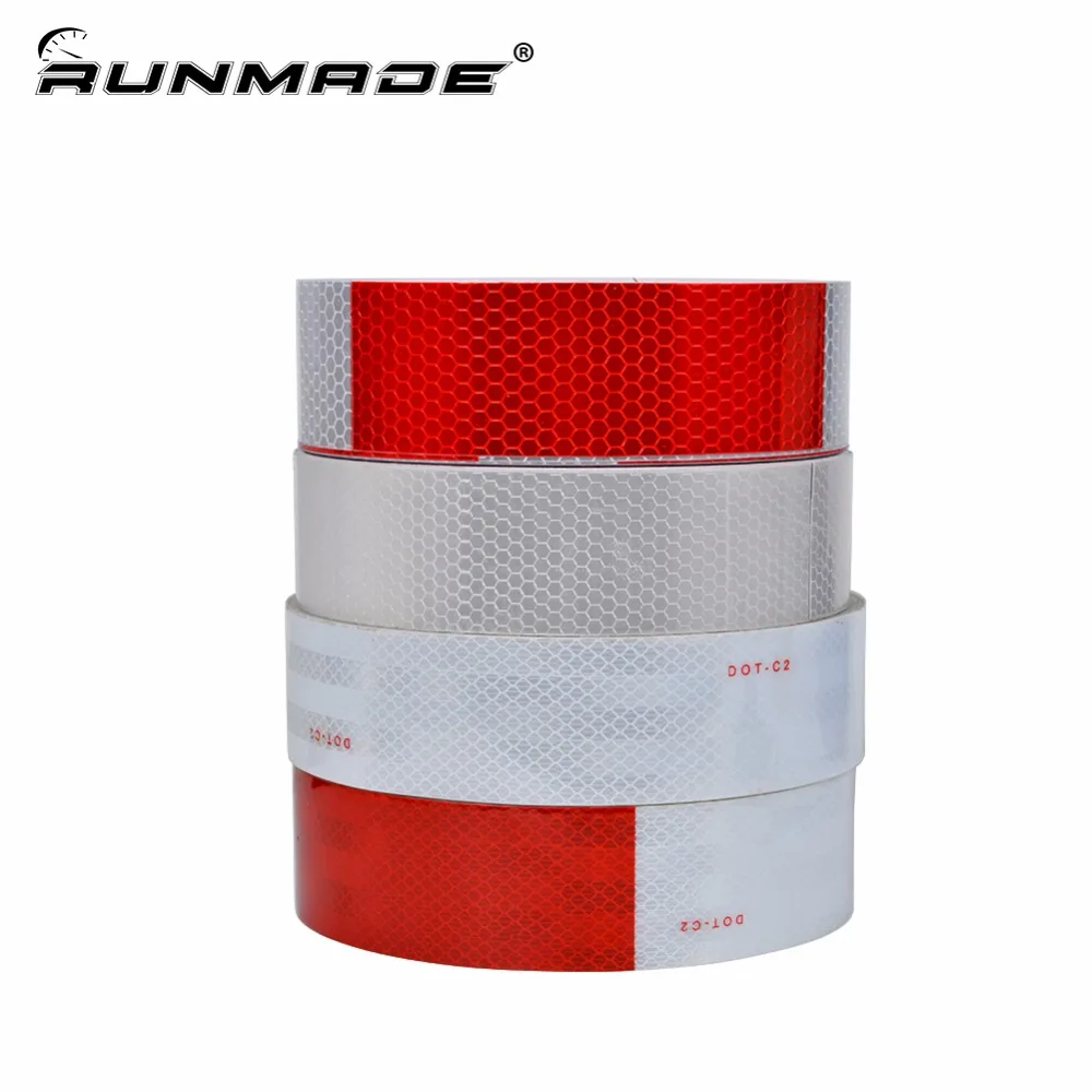 

runmade 45M*5CM DOT-C2 Truck Reflective Car Stickers Driver Safety Remind Accessories Strips Tape Sticker