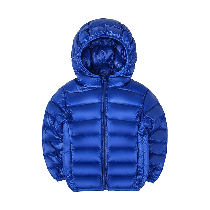 KIDS Brand Ultra Light 90% White Duck Down Hooded Jacket Lightweight Boys Girls Outwear Child Children Light Winter Jackets