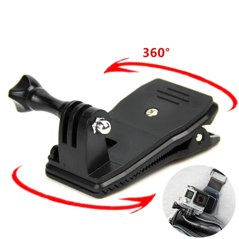 For Gopro Accessories 360 Degree Rotary Backpack Hat Clip Fast Clamp Mount For Go Pro Hero 7 6 5 4 3+ Xiaomi YI 4k GP138A