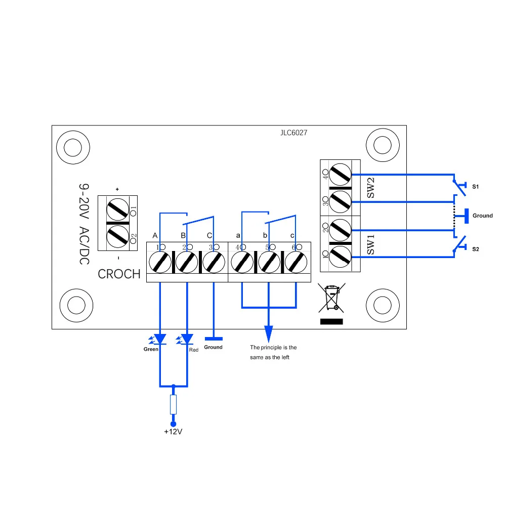 1 Set Power Distribution Board Distributor Power Control Board to Flash Traffic Signal with two-lights PCB009