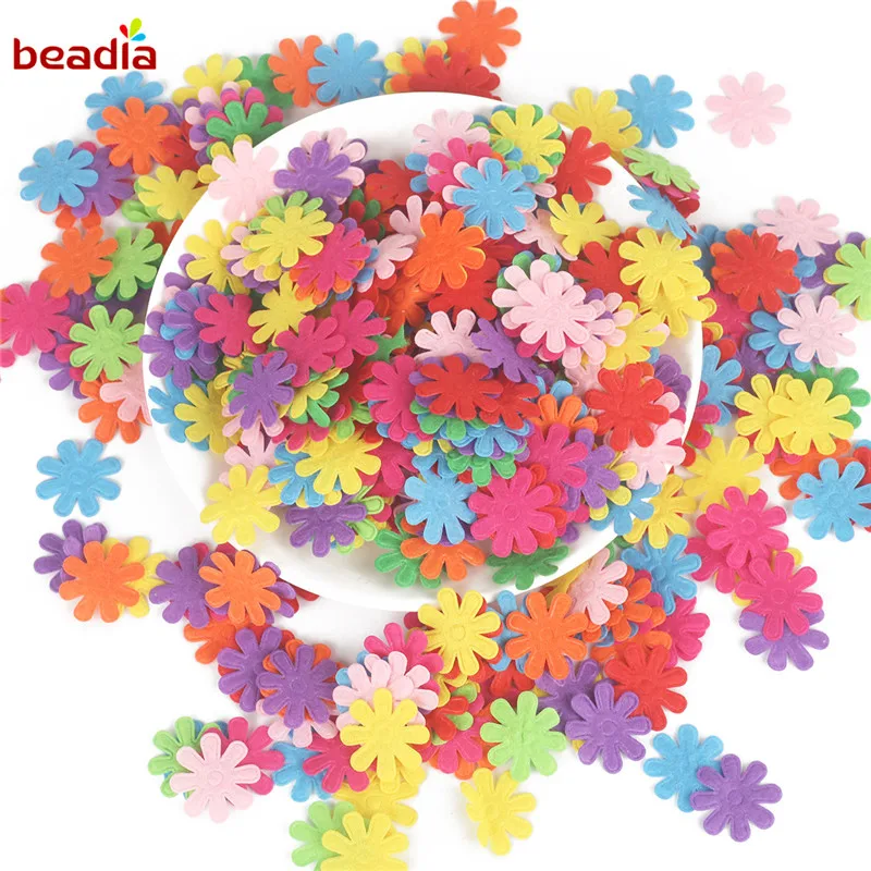 Wholesales! 100pcs/lot Random Mixed Color multi shapes felt patch applique Felt scrapbooking sticker Scrapbooking Sticker