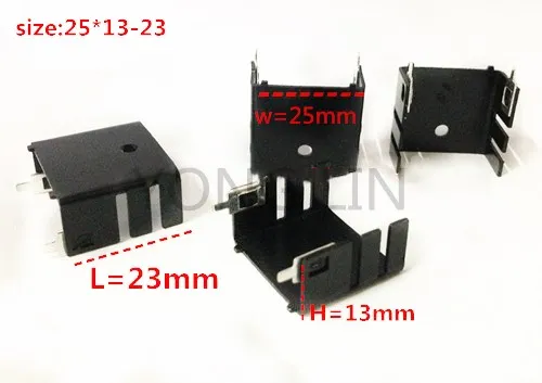 

50pcs aluminum heatsink 25*13-23mm/to-220 heatsink/to-3p11 or to-3p11 heatsink/Transistor radiator