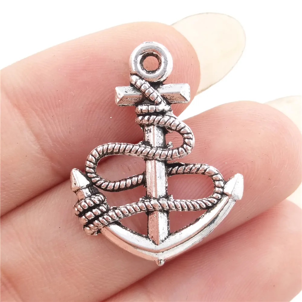 

BULK 30pcs Zinc Alloy Antique Silver Plated Nautical Anchor Charms DIY Handmade Jewelry Making 19*24mm 1.2g