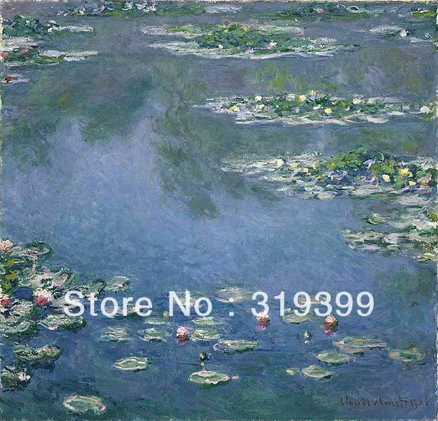 Oil Painting Reproduction on Linen canvas,Water Lilies 1906 by Claude Monet,100%handmade,Free Fast Ship,museum quality