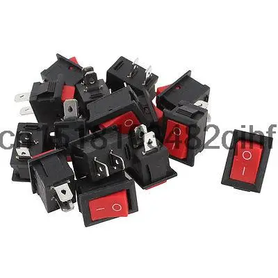 

15 Pcs AC 250V 6A AC 125V 10A 2 Pin ON/OFF SPST Snap in Boat Rocker Switch