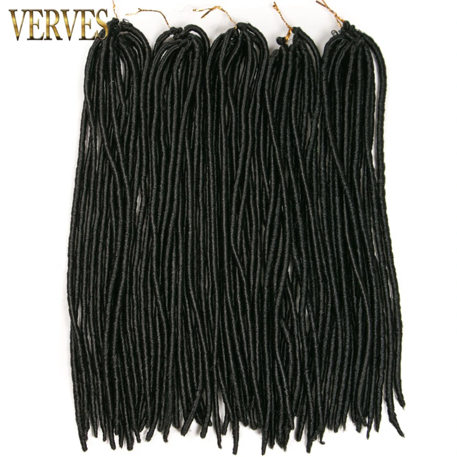 Verves extensões de cabelo sintético 10 pacote faux locs crochê cabelo trança 18 Polegada 12 fios/pçs preto loiro marrom cor