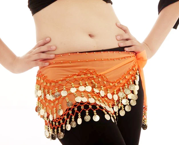 High Quality New Cheap Belly Dancing Costume Hip Belt 98 Coins Belly Dance Waist Scarf for Women 13 Colors Available