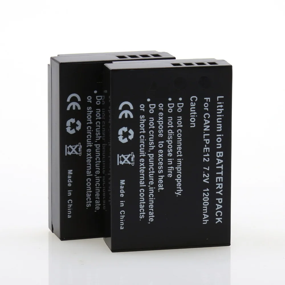 Зарядное устройство PROBTY для двух аккумуляторов Canon M 100D Kiss X7 Rebel SL1 EOS M10, 2 шт.