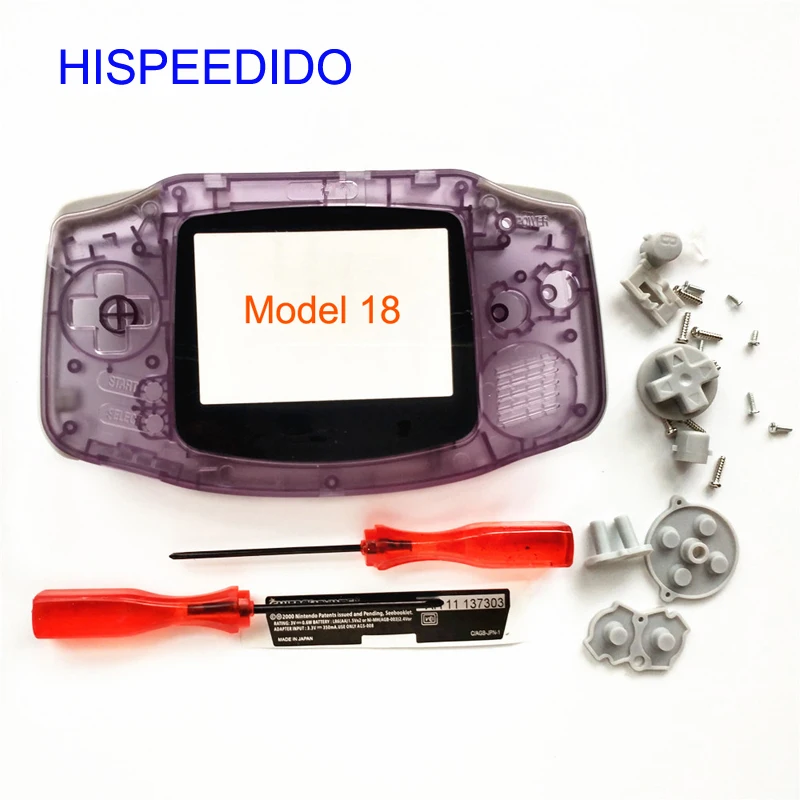 Hispeedido 19 cores habitação escudo pacote para nintendo gameboy advance console caso capa peça de reparo para gba com almofadas de botão