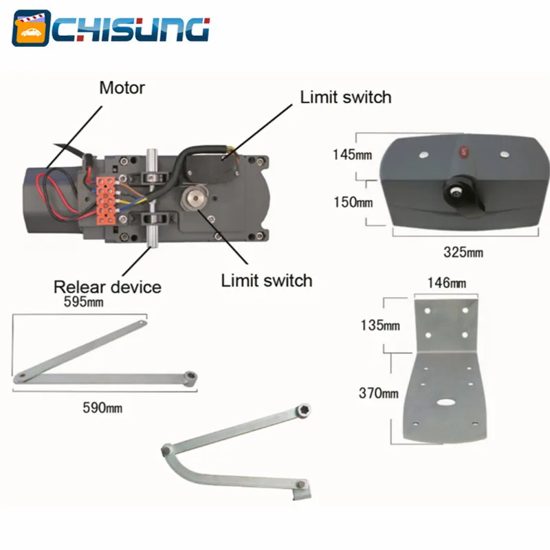 24V Extra Heavy Duty Overhead Swing Motors for Garage, Shed & Barn Doors - Super Kit with 2 Remotes