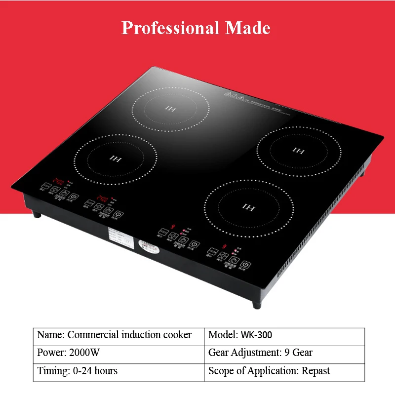 Commercial Electric Ceramic Stove Long Four-head Multi-eye Induction Cooker Stone Pot Bibimbap Tin Foil Casserole WK-3000