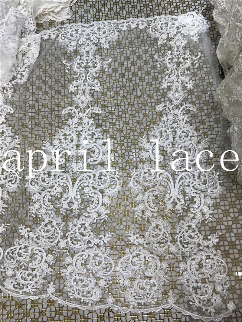 5yards /lot AA1003  offwhite shining sequin luxury new  good quality  embroidery  lace fabric for wedding dress