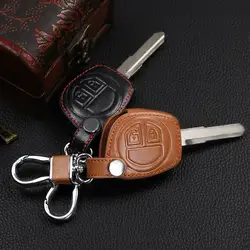 2017 High quality leather 2 button remote control key set for Suzuki sx4 swift liana large vitara key cover, car styling